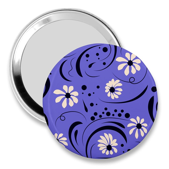 Folk flowers pattern  3  Handbag Mirrors