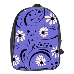 Folk Flowers Pattern  School Bag (xl) by Eskimos