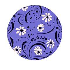 Folk Flowers Pattern  Mini Round Pill Box by Eskimos