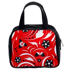 Folk Flowers Pattern  Classic Handbag (two Sides) by Eskimos