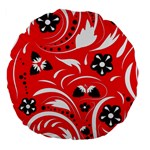 Folk flowers pattern  Large 18  Premium Flano Round Cushions Front