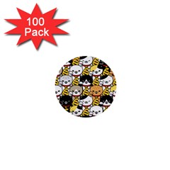 Cat-seamless-pattern-lucky-cat-japan-maneki-neko-vector-kitten-calico-pet-scarf-isolated-repeat-back 1  Mini Buttons (100 Pack)  by elchino