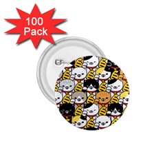 Cat-seamless-pattern-lucky-cat-japan-maneki-neko-vector-kitten-calico-pet-scarf-isolated-repeat-back 1 75  Buttons (100 Pack)  by elchino