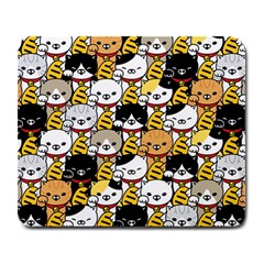 Cat-seamless-pattern-lucky-cat-japan-maneki-neko-vector-kitten-calico-pet-scarf-isolated-repeat-back Large Mousepads