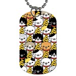 Cat-seamless-pattern-lucky-cat-japan-maneki-neko-vector-kitten-calico-pet-scarf-isolated-repeat-back Dog Tag (One Side) Front