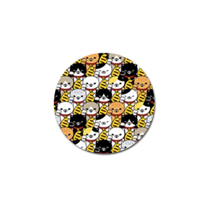 Cat-seamless-pattern-lucky-cat-japan-maneki-neko-vector-kitten-calico-pet-scarf-isolated-repeat-back Golf Ball Marker (4 pack)