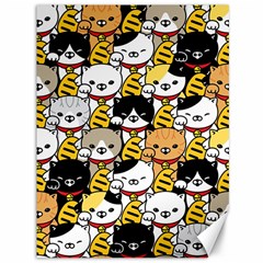 Cat-seamless-pattern-lucky-cat-japan-maneki-neko-vector-kitten-calico-pet-scarf-isolated-repeat-back Canvas 36  X 48  by elchino