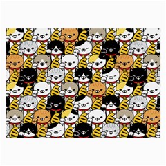 Cat-seamless-pattern-lucky-cat-japan-maneki-neko-vector-kitten-calico-pet-scarf-isolated-repeat-back Large Glasses Cloth by elchino