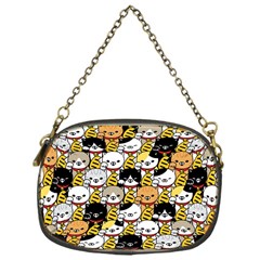 Cat-seamless-pattern-lucky-cat-japan-maneki-neko-vector-kitten-calico-pet-scarf-isolated-repeat-back Chain Purse (one Side) by elchino