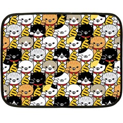 Cat-seamless-pattern-lucky-cat-japan-maneki-neko-vector-kitten-calico-pet-scarf-isolated-repeat-back Fleece Blanket (mini) by elchino