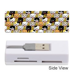 Cat-seamless-pattern-lucky-cat-japan-maneki-neko-vector-kitten-calico-pet-scarf-isolated-repeat-back Memory Card Reader (stick)