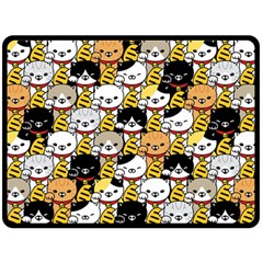 Cat-seamless-pattern-lucky-cat-japan-maneki-neko-vector-kitten-calico-pet-scarf-isolated-repeat-back Double Sided Fleece Blanket (large)  by elchino