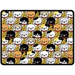 Cat-seamless-pattern-lucky-cat-japan-maneki-neko-vector-kitten-calico-pet-scarf-isolated-repeat-back Double Sided Fleece Blanket (Large)  80 x60  Blanket Back