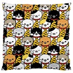 Cat-seamless-pattern-lucky-cat-japan-maneki-neko-vector-kitten-calico-pet-scarf-isolated-repeat-back Standard Flano Cushion Case (Two Sides) Back