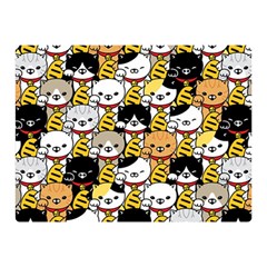 Cat-seamless-pattern-lucky-cat-japan-maneki-neko-vector-kitten-calico-pet-scarf-isolated-repeat-back Double Sided Flano Blanket (mini) 