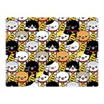 Cat-seamless-pattern-lucky-cat-japan-maneki-neko-vector-kitten-calico-pet-scarf-isolated-repeat-back Double Sided Flano Blanket (Mini)  35 x27  Blanket Front