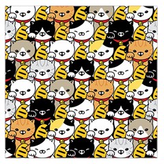 Cat-seamless-pattern-lucky-cat-japan-maneki-neko-vector-kitten-calico-pet-scarf-isolated-repeat-back Large Satin Scarf (square) by elchino