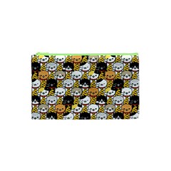 Cat-seamless-pattern-lucky-cat-japan-maneki-neko-vector-kitten-calico-pet-scarf-isolated-repeat-back Cosmetic Bag (xs)