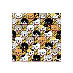 Cat-seamless-pattern-lucky-cat-japan-maneki-neko-vector-kitten-calico-pet-scarf-isolated-repeat-back Satin Bandana Scarf by elchino