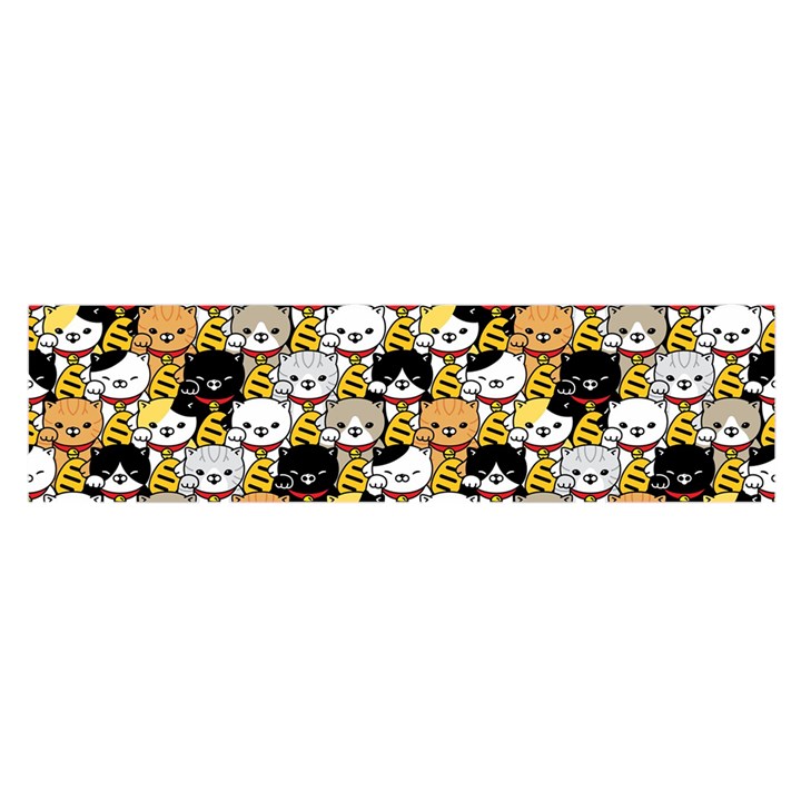 Cat-seamless-pattern-lucky-cat-japan-maneki-neko-vector-kitten-calico-pet-scarf-isolated-repeat-back Satin Scarf (Oblong)