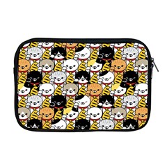 Cat-seamless-pattern-lucky-cat-japan-maneki-neko-vector-kitten-calico-pet-scarf-isolated-repeat-back Apple Macbook Pro 17  Zipper Case by elchino