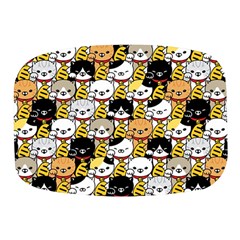 Cat-seamless-pattern-lucky-cat-japan-maneki-neko-vector-kitten-calico-pet-scarf-isolated-repeat-back Mini Square Pill Box by elchino