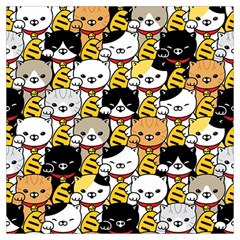 Cat-seamless-pattern-lucky-cat-japan-maneki-neko-vector-kitten-calico-pet-scarf-isolated-repeat-back Lightweight Scarf 