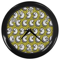 Memphis-seamless4-[converted5]redbubble8192 Wall Clock (black) by elchino