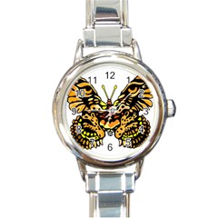 Bigcat Butterfly Round Italian Charm Watch by IIPhotographyAndDesigns