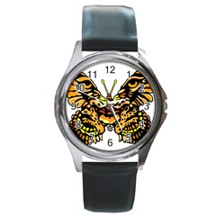 Bigcat Butterfly Round Metal Watch