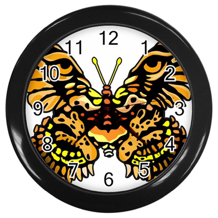 Bigcat Butterfly Wall Clock (Black)