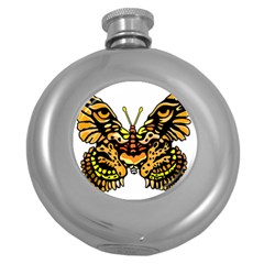 Bigcat Butterfly Round Hip Flask (5 Oz) by IIPhotographyAndDesigns