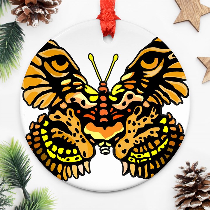 Bigcat Butterfly Round Ornament (Two Sides)