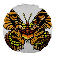 Bigcat Butterfly Large 18  Premium Round Cushions by IIPhotographyAndDesigns