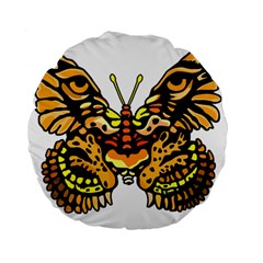 Bigcat Butterfly Standard 15  Premium Flano Round Cushions by IIPhotographyAndDesigns