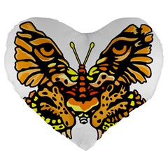 Bigcat Butterfly Large 19  Premium Flano Heart Shape Cushions by IIPhotographyAndDesigns