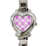 Great Vintage Pattern D Pattern 6-21-4 Heart Italian Charm Watch Front