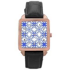 Pattern 6-21-4c Rose Gold Leather Watch  by PatternFactory