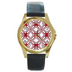 Pattern 6-21-4b Round Gold Metal Watch by PatternFactory