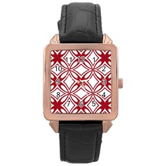 Pattern 6-21-4b Rose Gold Leather Watch  by PatternFactory