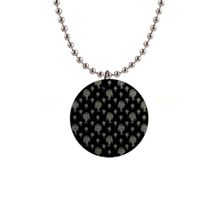 Funny Monsters Motif Drawing Pattern 1  Button Necklace