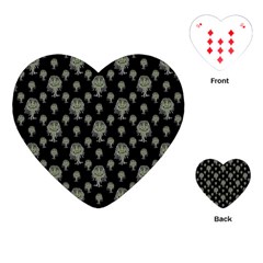 Funny Monsters Motif Drawing Pattern Playing Cards Single Design (heart) by dflcprintsclothing