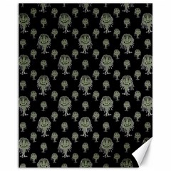 Funny Monsters Motif Drawing Pattern Canvas 11  X 14 