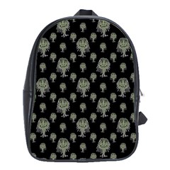 Funny Monsters Motif Drawing Pattern School Bag (xl) by dflcprintsclothing