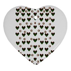 Hearts And Pearls For Love And Plants For Peace Ornament (heart) by pepitasart