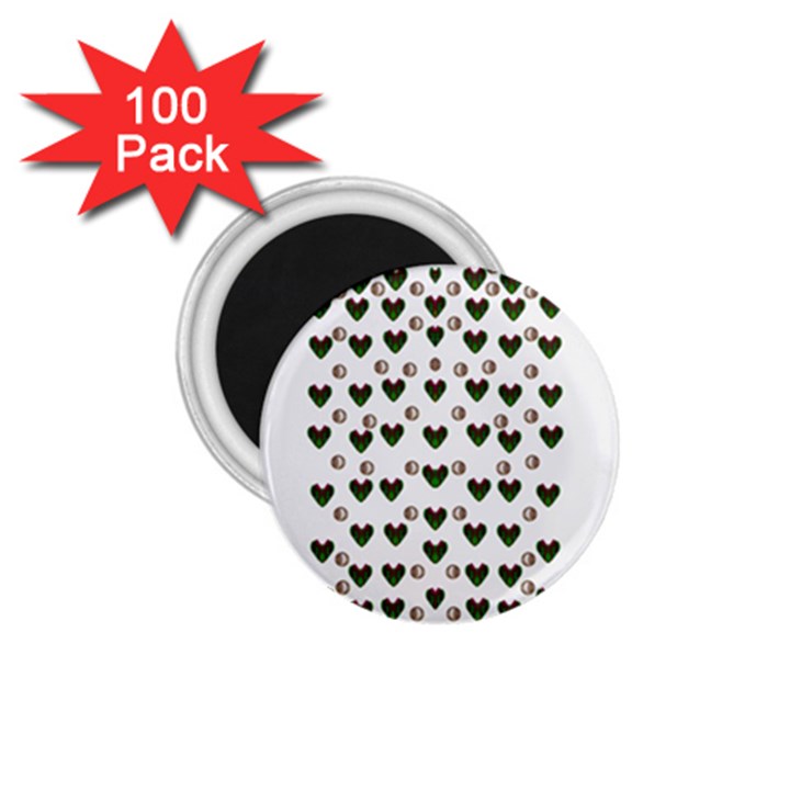 Hearts And Pearls For Love And Plants For Peace 1.75  Magnets (100 pack) 