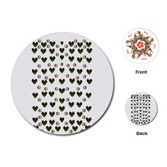 Hearts And Pearls For Love And Plants For Peace Playing Cards Single Design (round) by pepitasart