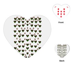 Hearts And Pearls For Love And Plants For Peace Playing Cards Single Design (heart) by pepitasart