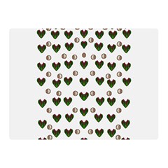 Hearts And Pearls For Love And Plants For Peace Double Sided Flano Blanket (mini)  by pepitasart