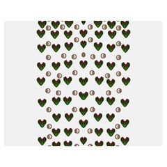 Hearts And Pearls For Love And Plants For Peace Double Sided Flano Blanket (medium)  by pepitasart